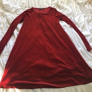 Boohoo Red Velvet dress